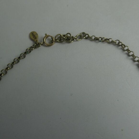 LOFT Silver Tone Rhinestone Faux Pearl Dangle Bib Statement Necklace Chain 18.5" - Picture 7 of 9